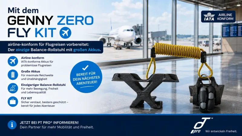 Mit der Genny Zero im Flugzeug reisen – READY TO FLY dank Fly Kit - Genny Zero Fly Kit: READY TO FLY für Flugreisen | PT Pro®