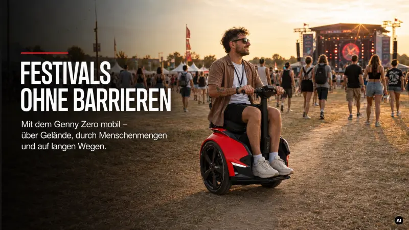 Barrierefreiheit auf Festivals: Wie der Genny Zero über Gelände, Menschenmassen und weite Wege hinweg mobil hält - Barrierefreiheit auf Festivals: Genny Zero beim Wacken Open Air | PT Pro®