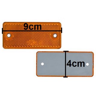 reflector side rectangular orange to fix by screws