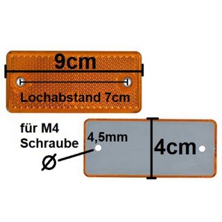 reflector side rectangular orange to fix by screws