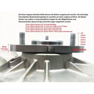 Spurverbreiterung 10mm (Spacer) für Segway Getriebe Welle PT Pro