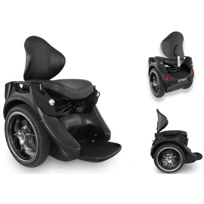 Omeo Balance-Rollstuhl schwarz mit Active Seat Control – selbstbalancierende Mobilität